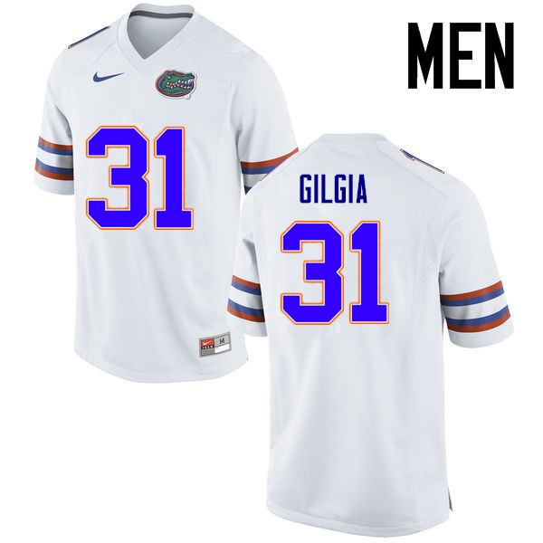 NCAA Florida Gators Anthony Gigla Men's #31 Nike White Stitched Authentic College Football Jersey HSI6164FJ